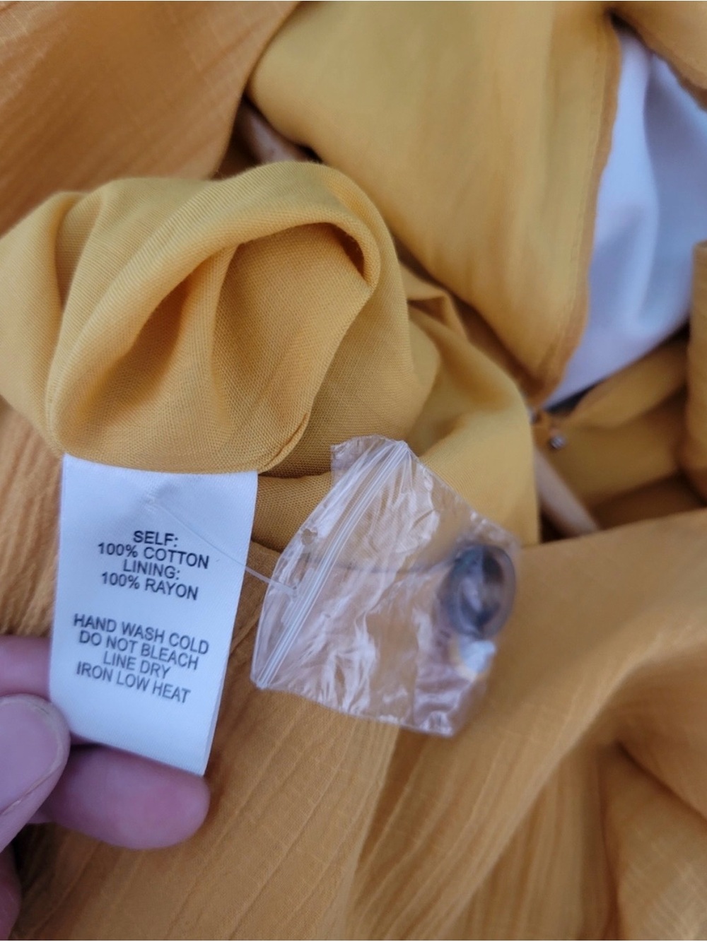 NWT Lulus Golden Yellow Cotton Button Front Flutter Sleeve Jumpsuit XS Fits S - Picture 7 of 10